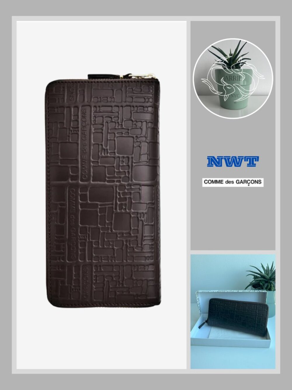 Comme des Garçons - Embossed Logo Wallet - Brown